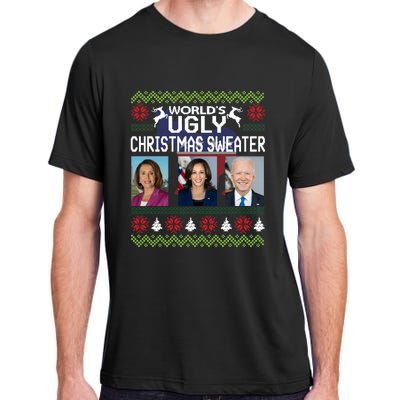 World's Ugly Pelosi Kamala Joe Biden Christmas Sweater Gift Adult ChromaSoft Performance T-Shirt