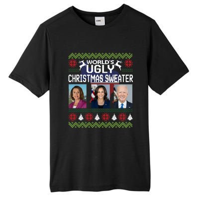 World's Ugly Pelosi Kamala Joe Biden Christmas Sweater Gift Tall Fusion ChromaSoft Performance T-Shirt