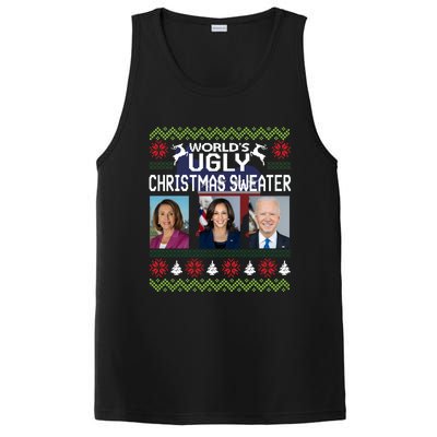 World's Ugly Pelosi Kamala Joe Biden Christmas Sweater Gift PosiCharge Competitor Tank