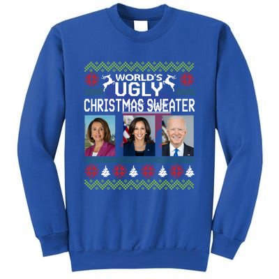 World's Ugly Pelosi Kamala Joe Biden Christmas Sweater Gift Sweatshirt