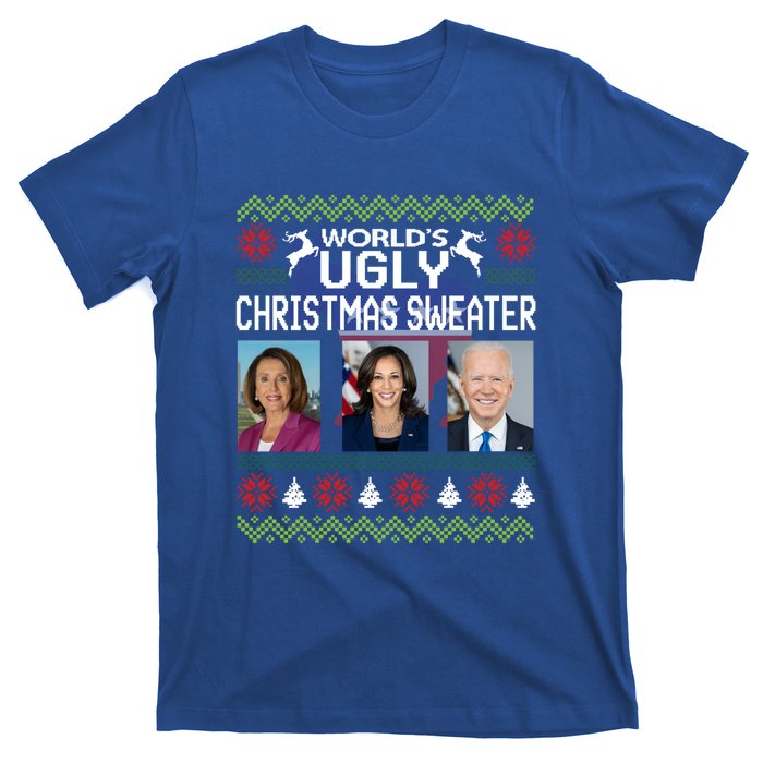 World's Ugly Pelosi Kamala Joe Biden Christmas Sweater Gift T-Shirt