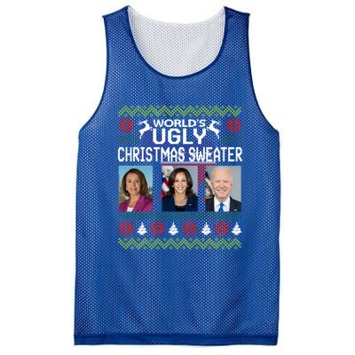 World's Ugly Pelosi Kamala Joe Biden Christmas Sweater Gift Mesh Reversible Basketball Jersey Tank