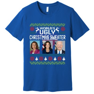 World's Ugly Pelosi Kamala Joe Biden Christmas Sweater Gift Premium T-Shirt