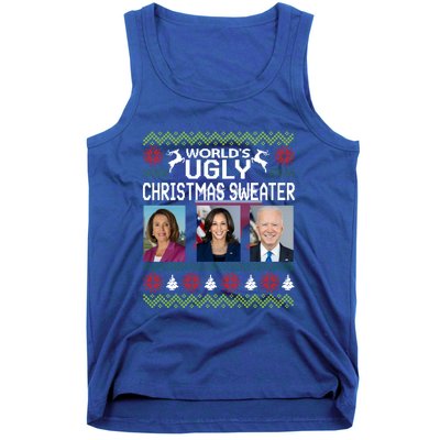 World's Ugly Pelosi Kamala Joe Biden Christmas Sweater Gift Tank Top