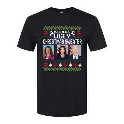 World's Ugly Pelosi Kamala Joe Biden Christmas Sweater Gift Softstyle CVC T-Shirt