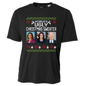 World's Ugly Pelosi Kamala Joe Biden Christmas Sweater Cooling Performance Crew T-Shirt