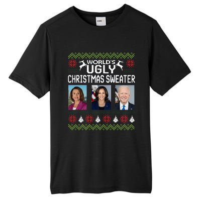 World's Ugly Pelosi Kamala Joe Biden Christmas Sweater Tall Fusion ChromaSoft Performance T-Shirt