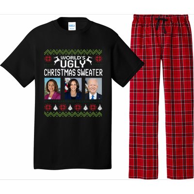 World's Ugly Pelosi Kamala Joe Biden Christmas Sweater Pajama Set