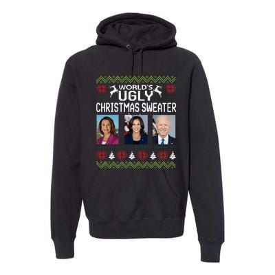 World's Ugly Pelosi Kamala Joe Biden Christmas Sweater Premium Hoodie