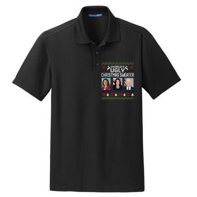 World's Ugly Pelosi Kamala Joe Biden Christmas Sweater Dry Zone Grid Polo