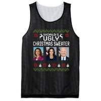 World's Ugly Pelosi Kamala Joe Biden Christmas Sweater Mesh Reversible Basketball Jersey Tank