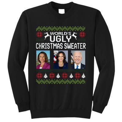 World's Ugly Pelosi Kamala Joe Biden Christmas Sweater Tall Sweatshirt