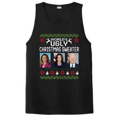 World's Ugly Pelosi Kamala Joe Biden Christmas Sweater PosiCharge Competitor Tank