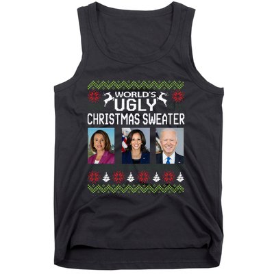 World's Ugly Pelosi Kamala Joe Biden Christmas Sweater Tank Top