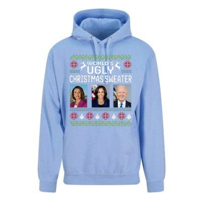 World's Ugly Pelosi Kamala Joe Biden Christmas Sweater Unisex Surf Hoodie