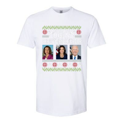 World's Ugly Pelosi Kamala Joe Biden Christmas Sweater Softstyle CVC T-Shirt