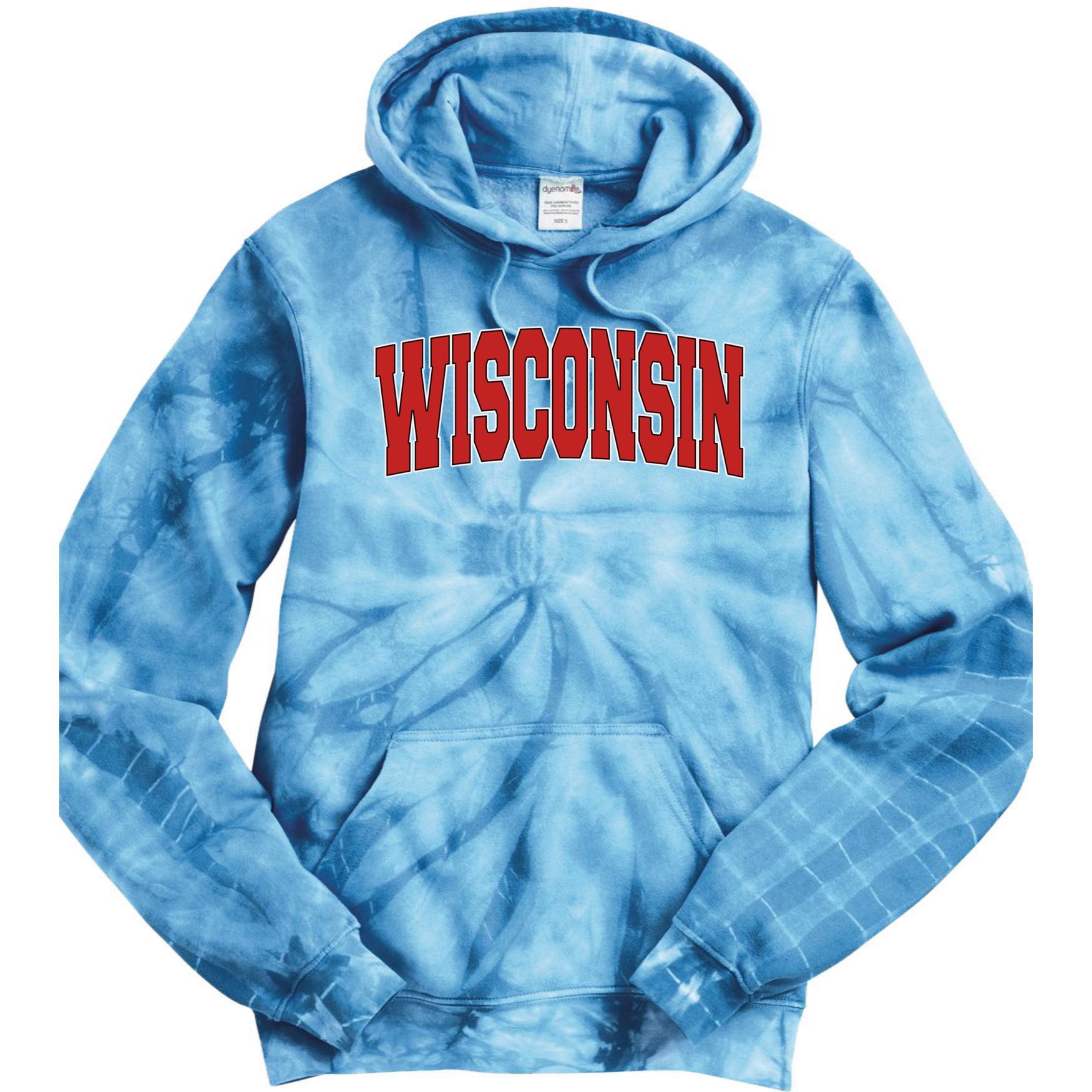Wisconsin Usa State Wi Varsity Style Vintage Sports Cool Gift Tie Dye Hoodie