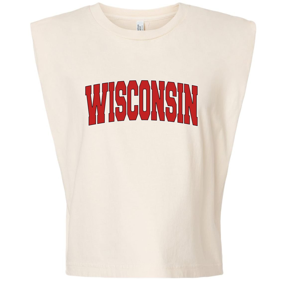 Wisconsin Usa State Wi Varsity Style Vintage Sports Cool Gift Garment-Dyed Women's Muscle Tee