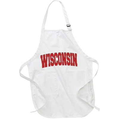 Wisconsin Usa State Wi Varsity Style Vintage Sports Cool Gift Apron
