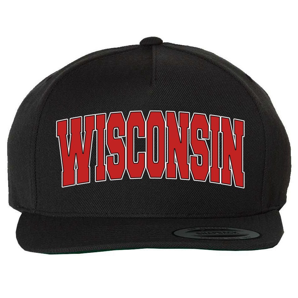 Wisconsin Usa State Wi Varsity Style Vintage Sports Cute Gift Wool Snapback Cap