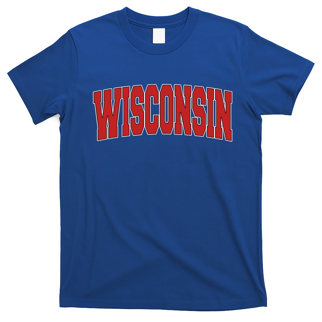 Wisconsin Usa State Wi Varsity Style Vintage Sports Cute Gift T-Shirt
