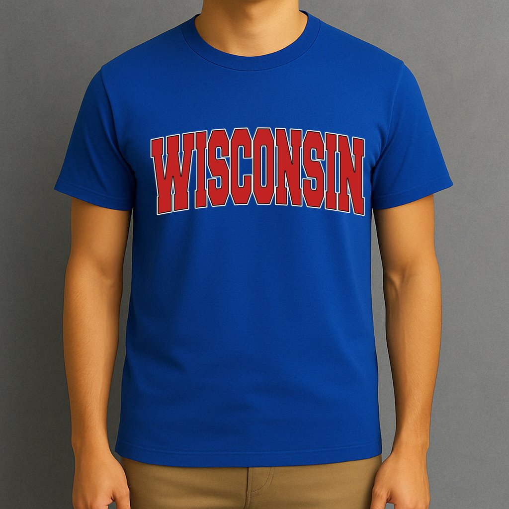 Wisconsin Usa State Wi Varsity Style Vintage Sports Cute Gift T-Shirt