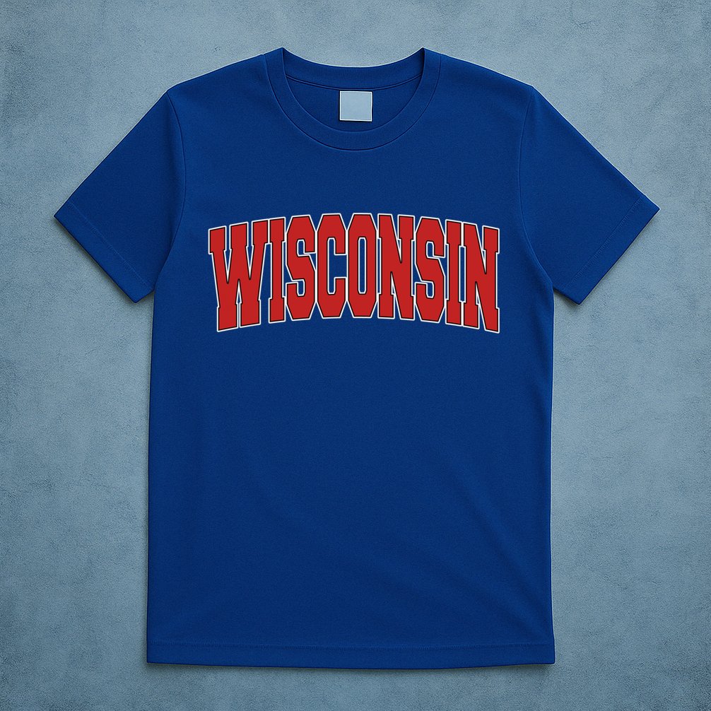 Wisconsin Usa State Wi Varsity Style Vintage Sports Cute Gift T-Shirt