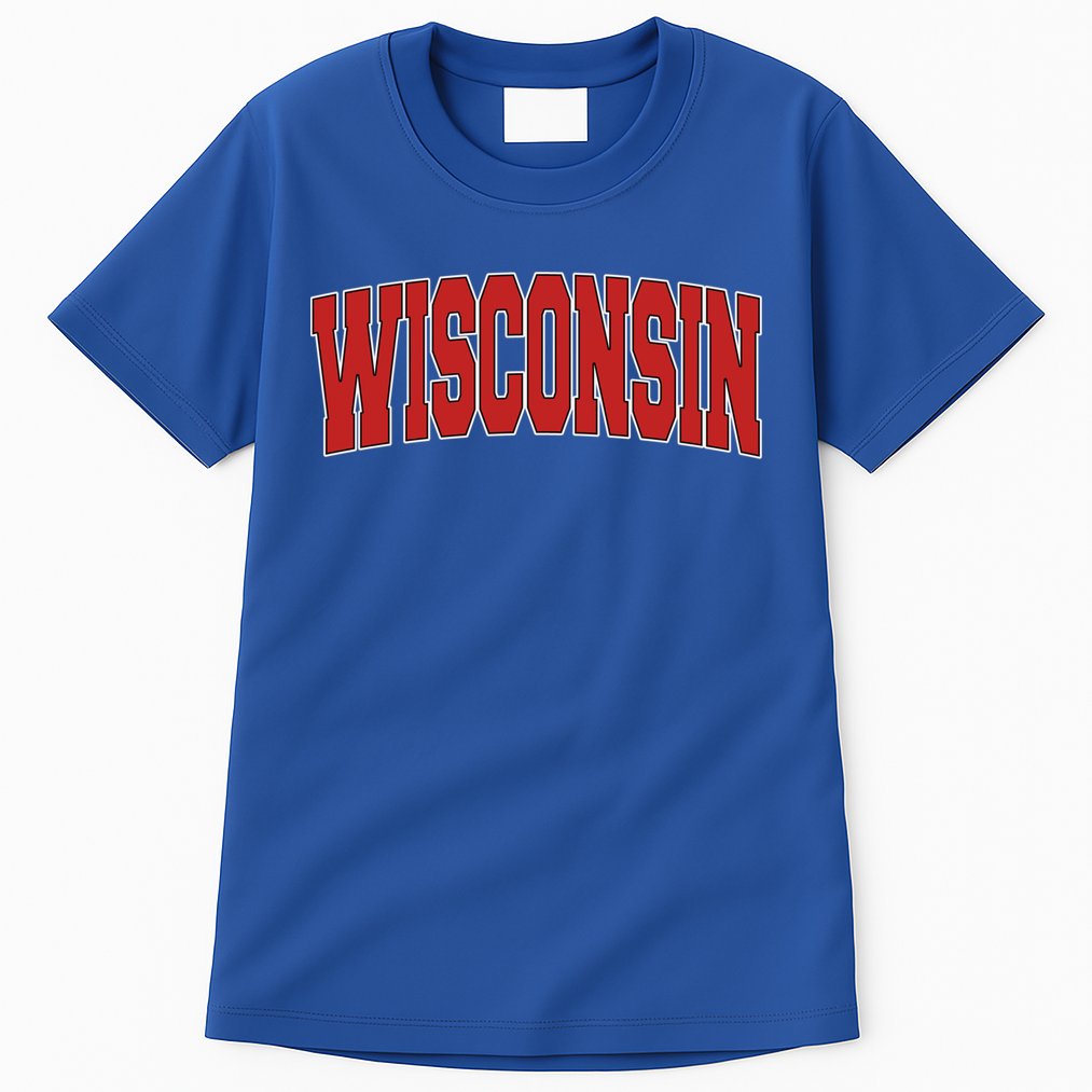 Wisconsin Usa State Wi Varsity Style Vintage Sports Cute Gift Tall T-Shirt
