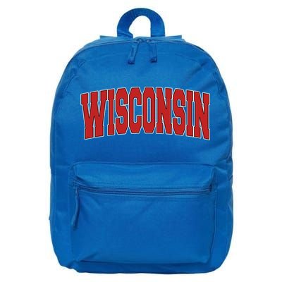 Wisconsin Usa State Wi Varsity Style Vintage Sports Cute Gift 16 in Basic Backpack
