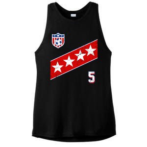 WomenS Us Soccer Jersey Number 5 Ladies PosiCharge Tri-Blend Wicking Tank