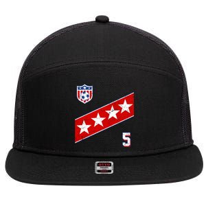 WomenS Us Soccer Jersey Number 5 7 Panel Mesh Trucker Snapback Hat