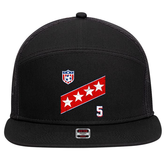 WomenS Us Soccer Jersey Number 5 7 Panel Mesh Trucker Snapback Hat