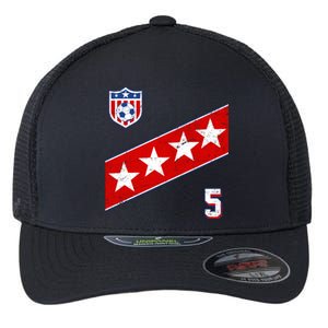 WomenS Us Soccer Jersey Number 5 Flexfit Unipanel Trucker Cap