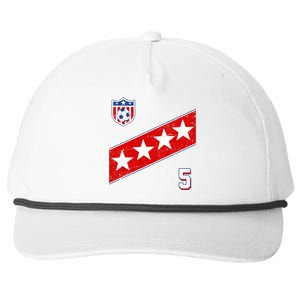 WomenS Us Soccer Jersey Number 5 Snapback Five-Panel Rope Hat