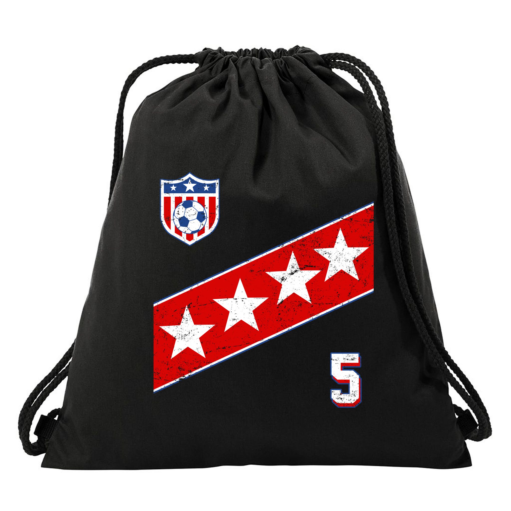 WomenS Us Soccer Jersey Number 5 Drawstring Bag