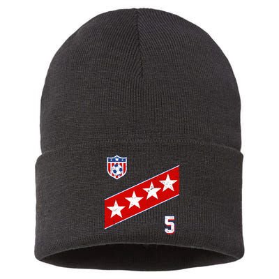 WomenS Us Soccer Jersey Number 5 Sustainable Knit Beanie
