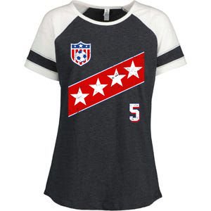 WomenS Us Soccer Jersey Number 5 Enza Ladies Jersey Colorblock Tee