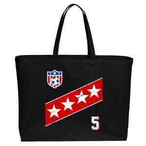 WomenS Us Soccer Jersey Number 5 Cotton Canvas Jumbo Tote