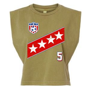 WomenS Us Soccer Jersey Number 5 Garment-Dyed Women's Muscle Tee