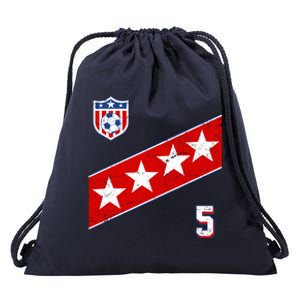 WomenS Us Soccer Jersey Number 5 Drawstring Bag