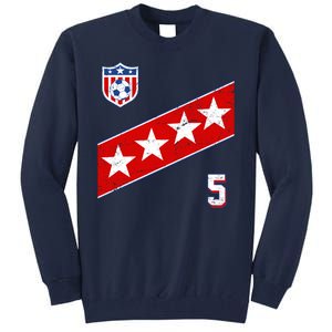 WomenS Us Soccer Jersey Number 5 Tall Sweatshirt