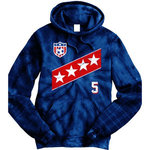 WomenS Us Soccer Jersey Number 5 Tie Dye Hoodie