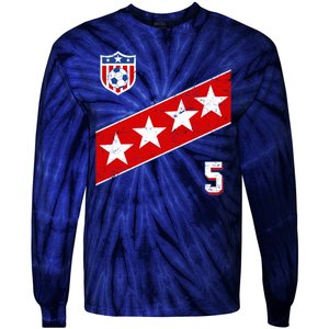 WomenS Us Soccer Jersey Number 5 Tie-Dye Long Sleeve Shirt