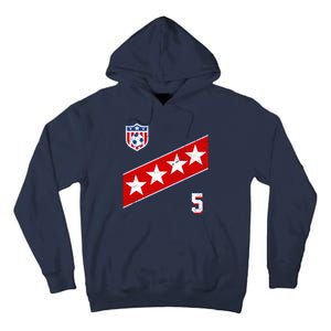 WomenS Us Soccer Jersey Number 5 Tall Hoodie