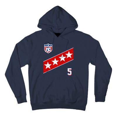 WomenS Us Soccer Jersey Number 5 Tall Hoodie