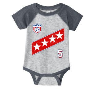 WomenS Us Soccer Jersey Number 5 Infant Baby Jersey Bodysuit