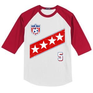 WomenS Us Soccer Jersey Number 5 Kids Colorblock Raglan Jersey