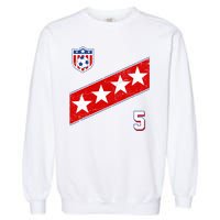 WomenS Us Soccer Jersey Number 5 Garment-Dyed Sweatshirt