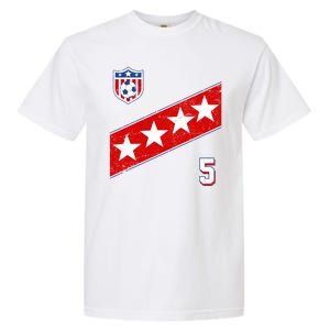 WomenS Us Soccer Jersey Number 5 Garment-Dyed Heavyweight T-Shirt