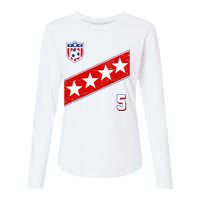 WomenS Us Soccer Jersey Number 5 Womens Cotton Relaxed Long Sleeve T-Shirt